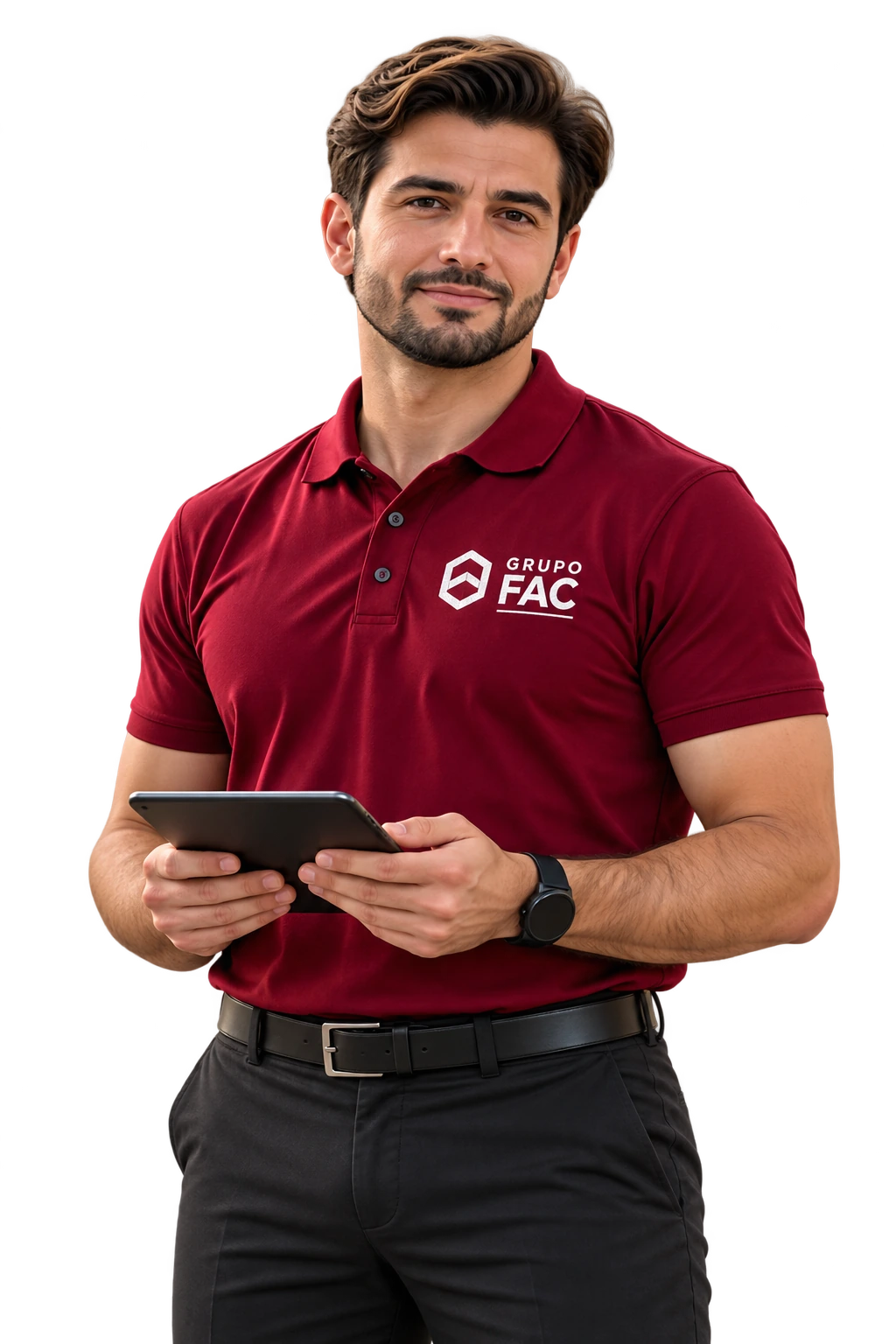 Supervisor de Grupo FAC con tablet